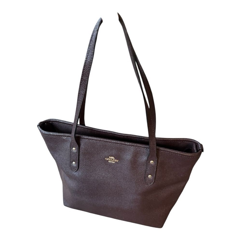 Coach Mini City Zip Tote in the Oxblood colorway - Picture 7 of 10